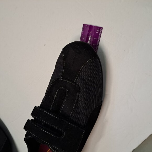 MUNRO Womens 8.5W Wide Joliet Black Comfort Shoes Sneaker Suede Arch Support USA - Picture 11 of 14